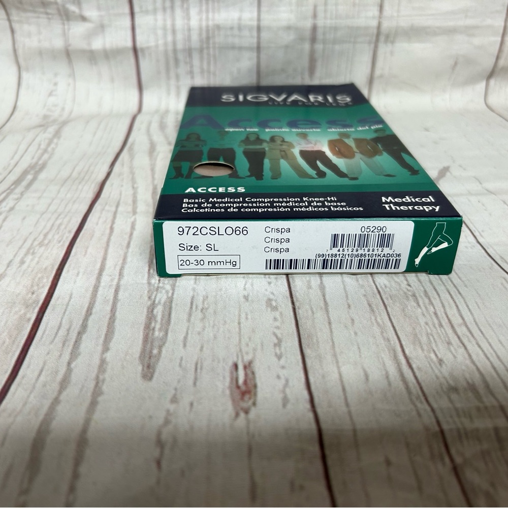Sigvaris Compression Knee High Stockings Open Toe Small Long Crispa-972CSLO66 - Picture 9 of 10